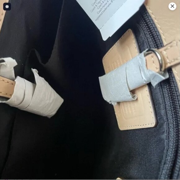 Coach Black Patent Leather Tan Tote Bag new with tags - Picture 9 of 16